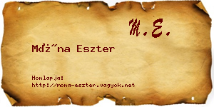 Móna Eszter névjegykártya